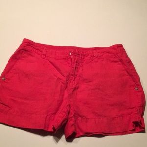 Linen Red Shorts